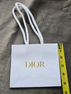 Dior White Mini Shopper with Gold Logo